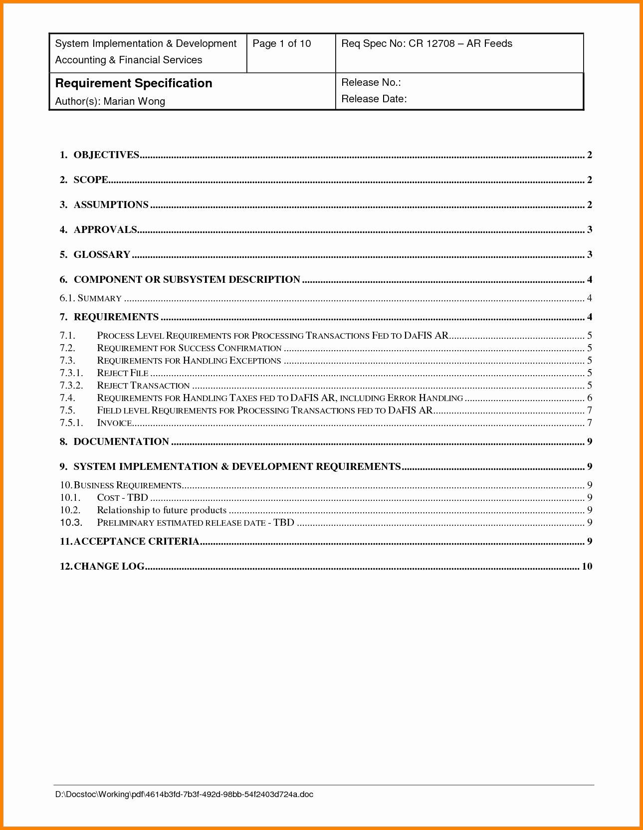 Business Intelligence Report Requirements Template Luxury 8 Reporting Requirements Template