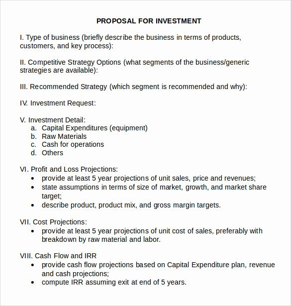 Business Investment Proposal Template Awesome 18 Investment Proposal Samples
