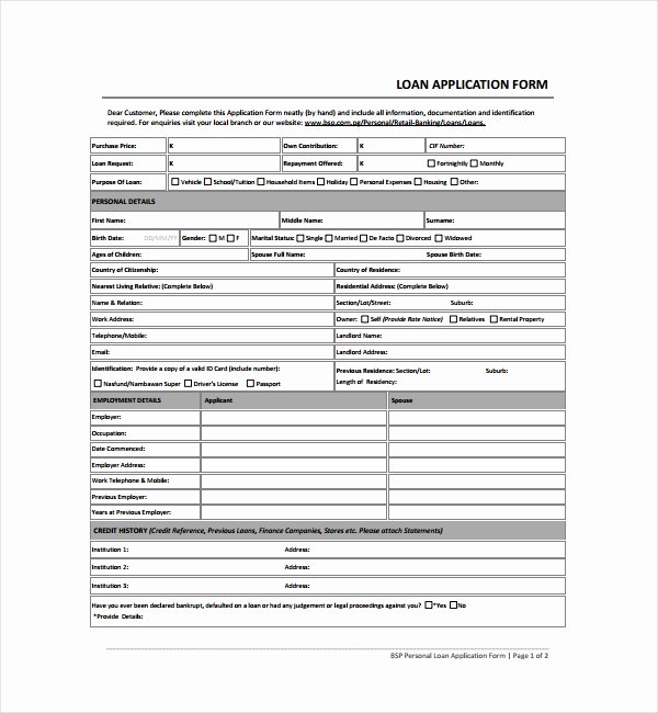 Business Loan Application Template Unique 5 Loan Application form Templates Pdf