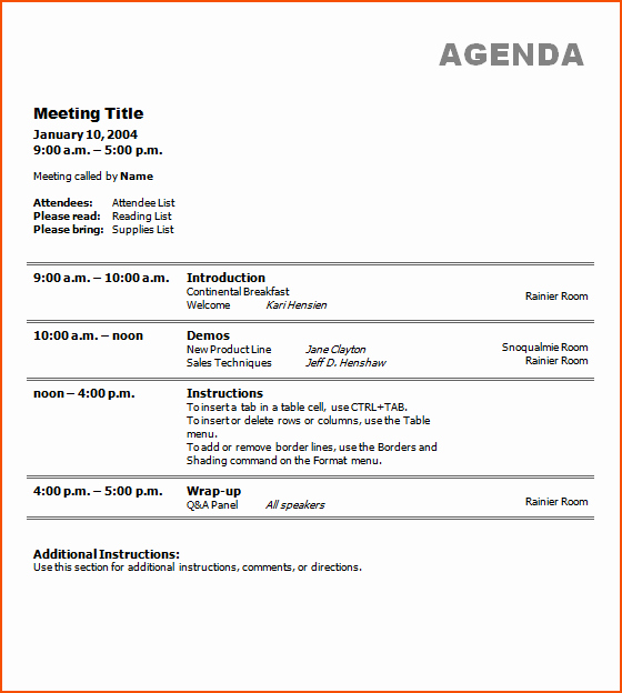 Business Meeting Agenda Template Beautiful 7 Free Meeting Agenda Template Bookletemplate