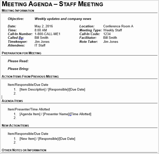 Business Meeting Agenda Template Elegant 15 Best Meeting Agenda Templates for Word