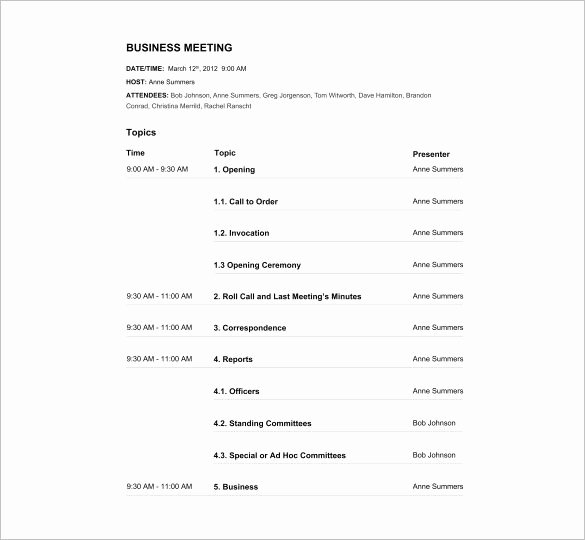 meeting agenda template