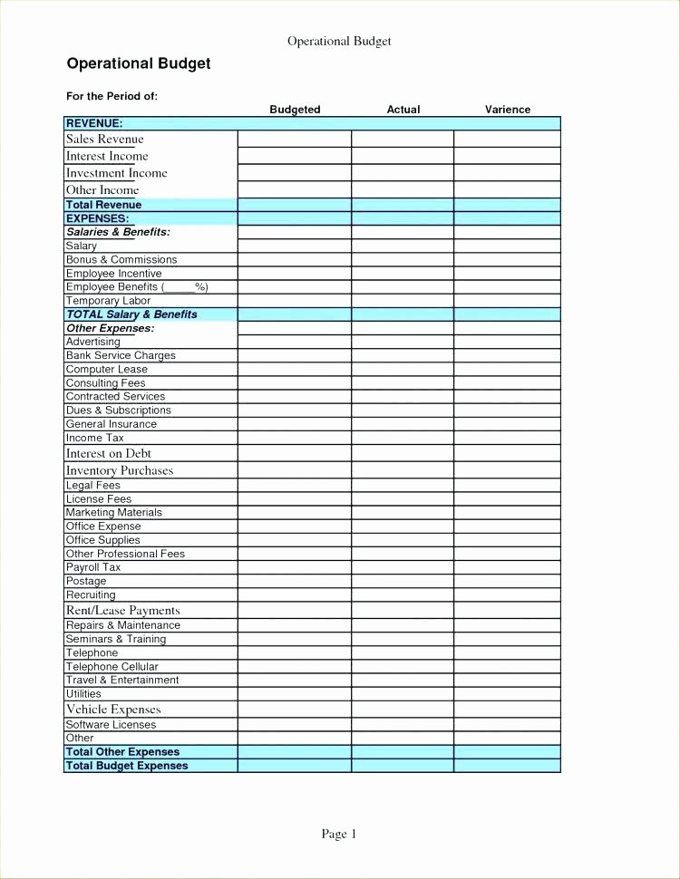 Business Monthly Budget Template Awesome In E and Expenses Spreadsheet Template for Small