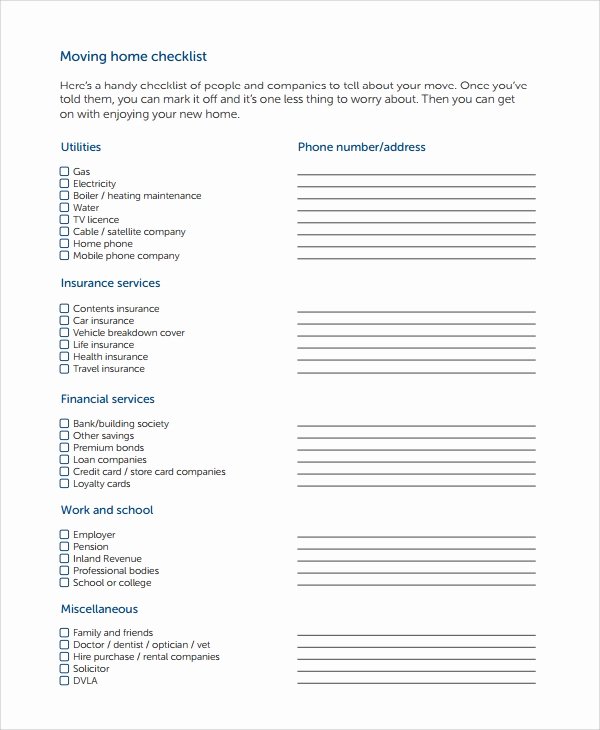 Business Moving Checklist Template Beautiful 8 Sample Moving Checklist Templates
