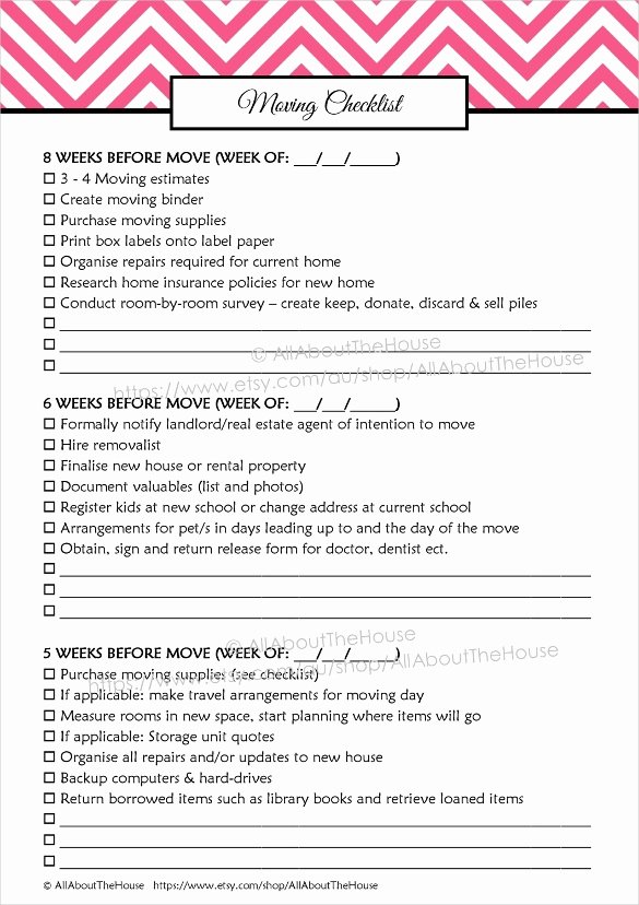 Business Moving Checklist Template Inspirational Moving Checklist Template 20 Word Excel Pdf Documents
