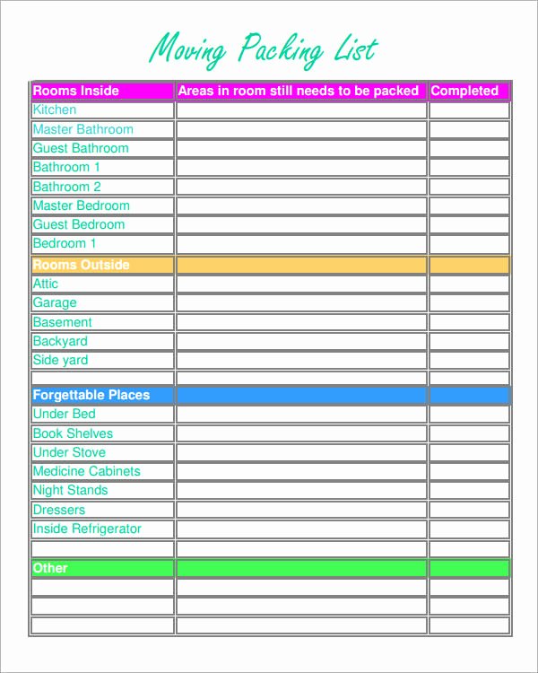 Business Moving Checklist Template Inspirational Packing List Templates 9 Download Free Documents In Pdf