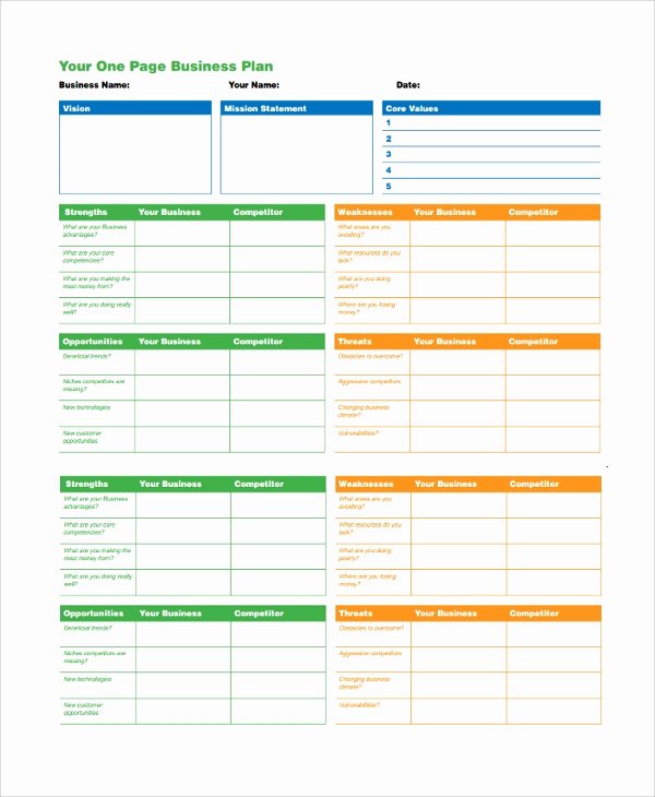 Business One Sheet Template New 29 Sample Business Plan Templates