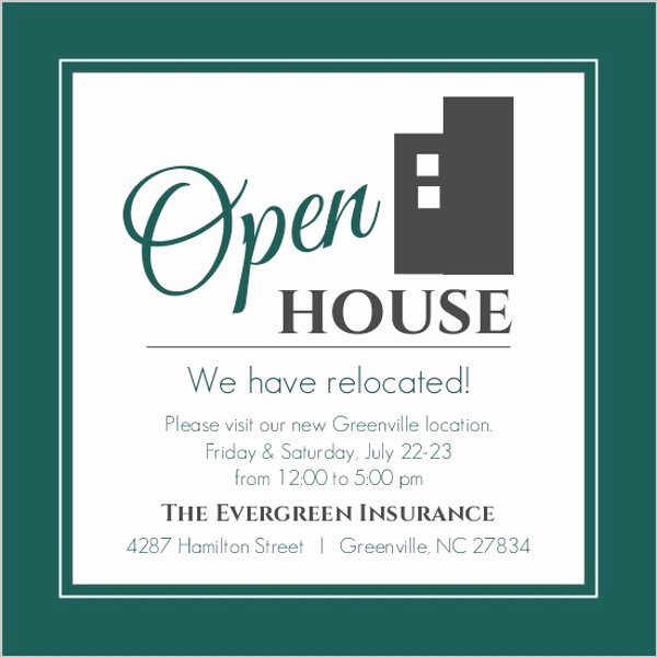 Business Open House Invitation Template Luxury Modern Everygreen Business Open House Invitation