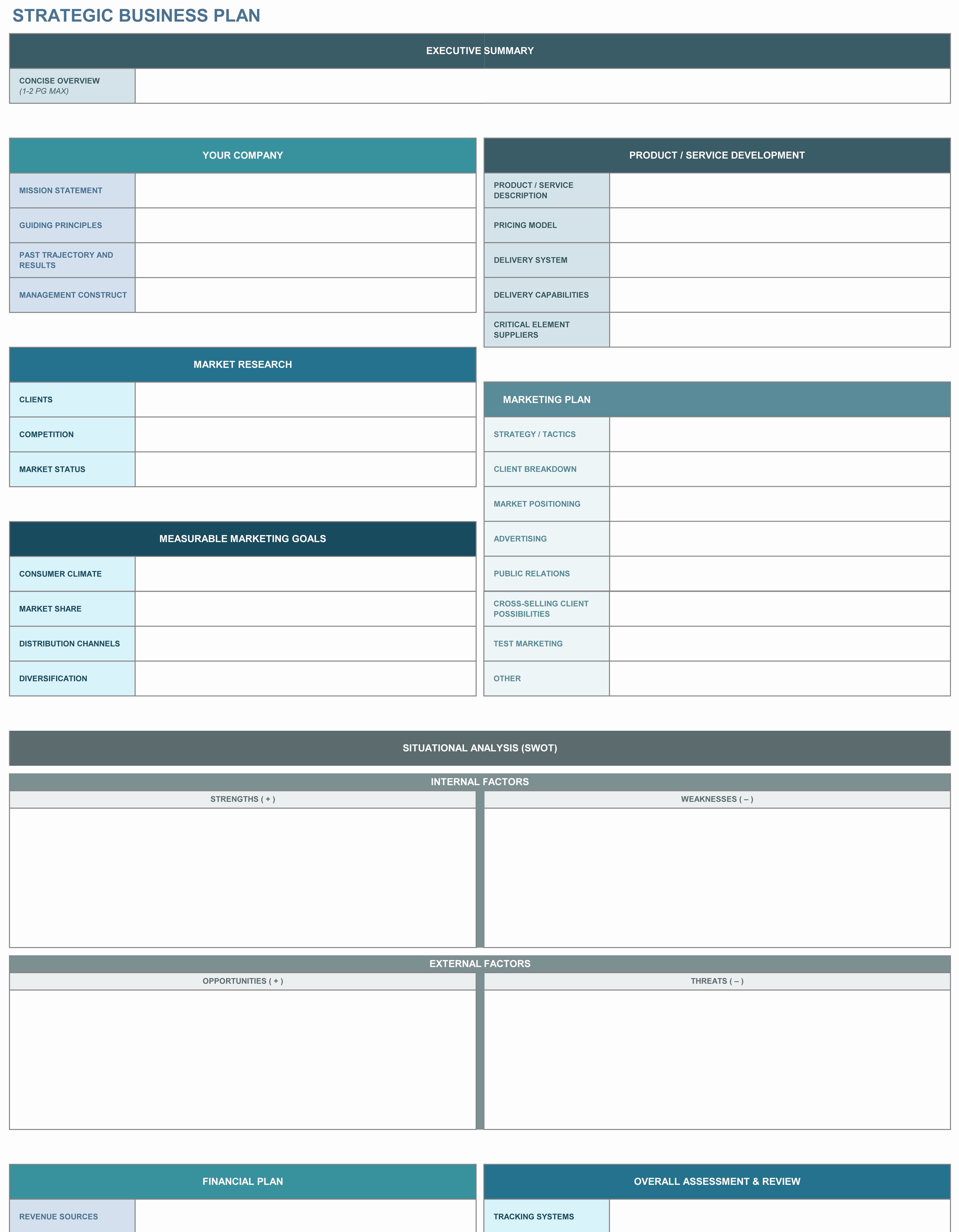 Business Plan Template Excel Fresh 9 Free Strategic Planning Templates Smartsheet