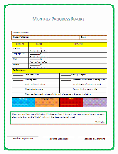 Business Progress Report Template Elegant Falls Church High School Student athlete Progress Report