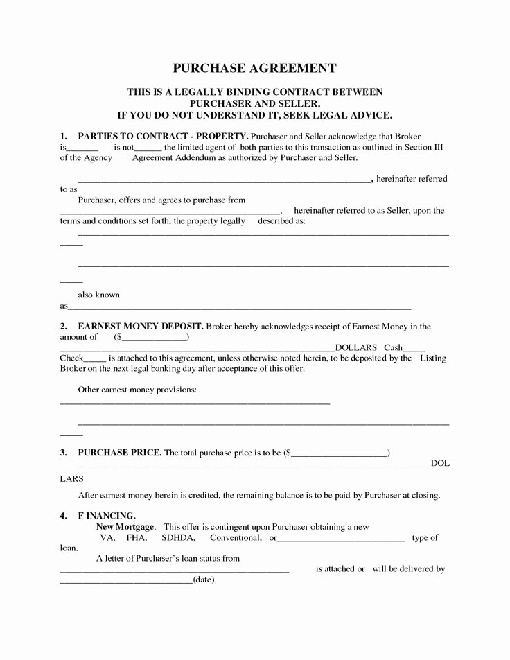 Business Purchase Agreement Template Free Luxury Printable Home Purchase Agreement
