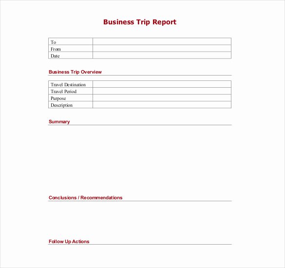 Business Report Template Word Inspirational Trip Report Template 11 Free Word Pdf Documents