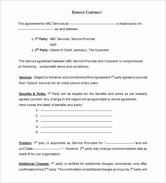 Business Service Contract Template Awesome 12 Service Contract Templates Pdf Doc