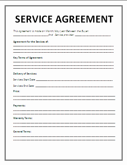 Business Service Contract Template New Contract Template Business Contract Template