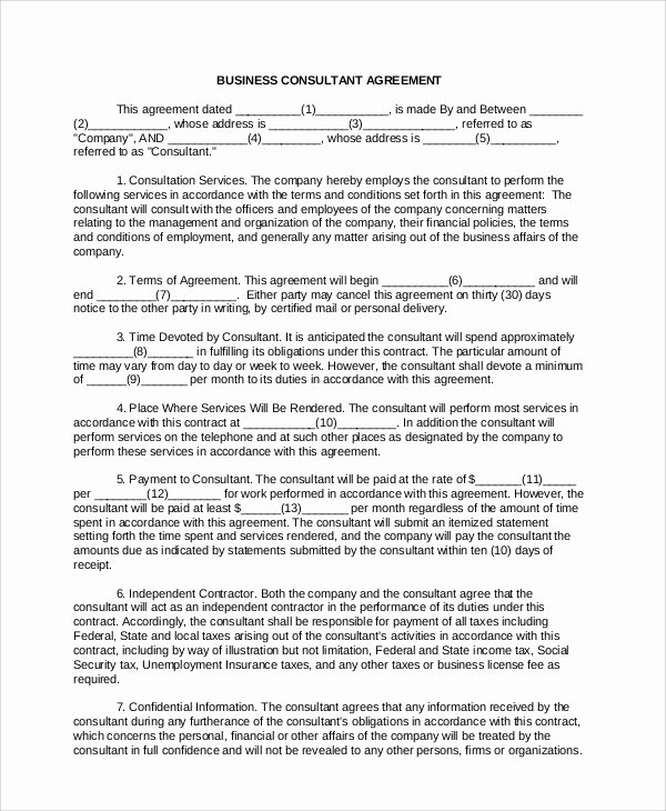 Business Service Contract Template Unique 6 Sample Consulting Services Agreements