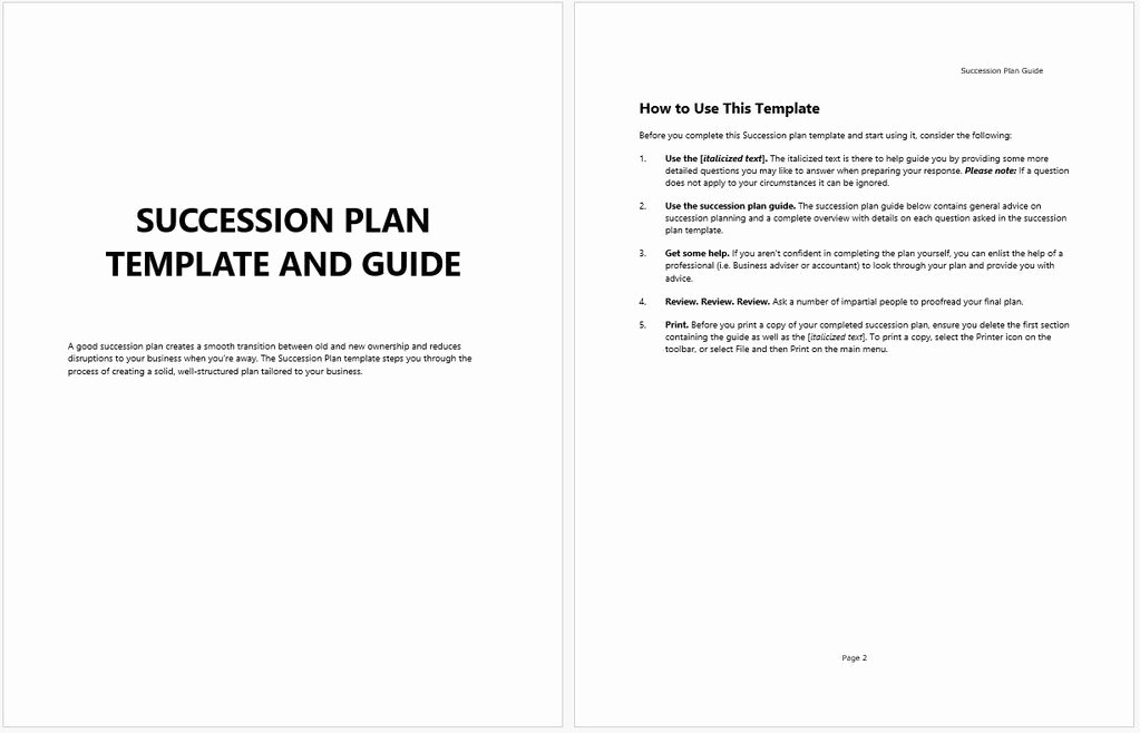 Business Succession Planning Template Best Of Business Succession Planning Template and Guide