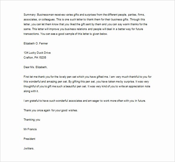 Business Thank You Note Template Elegant Business Thank You Letter – 10 Free Word Excel Pdf