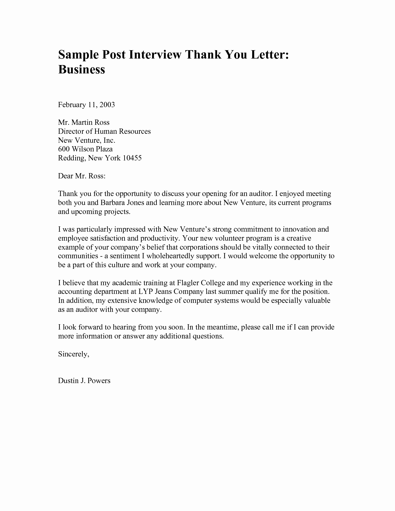 Business Thank You Note Template New Business Thank You Letter format