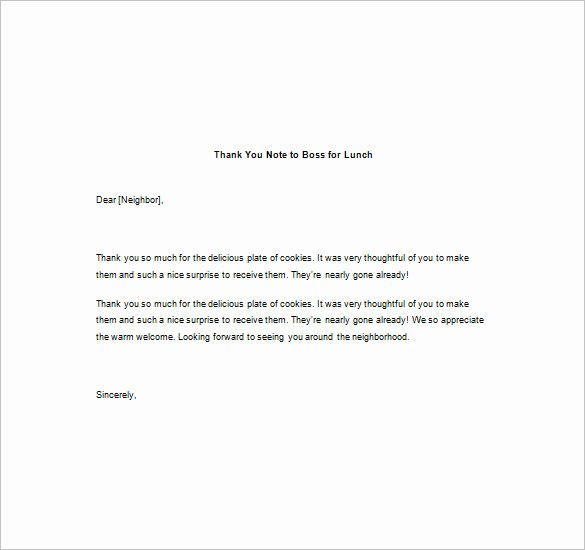 Business Thank You Note Template Unique Thank You Note to Boss – 10 Free Word Excel Pdf format