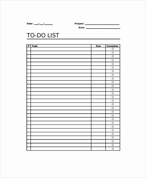 Business to Do List Template Fresh 7 Project to Do List Templates