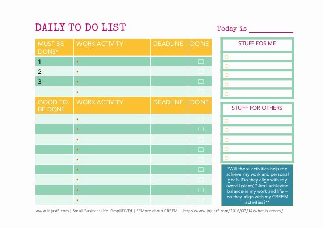 Business to Do List Template Inspirational Daily and and Weekly to Do List Templates for Small Business