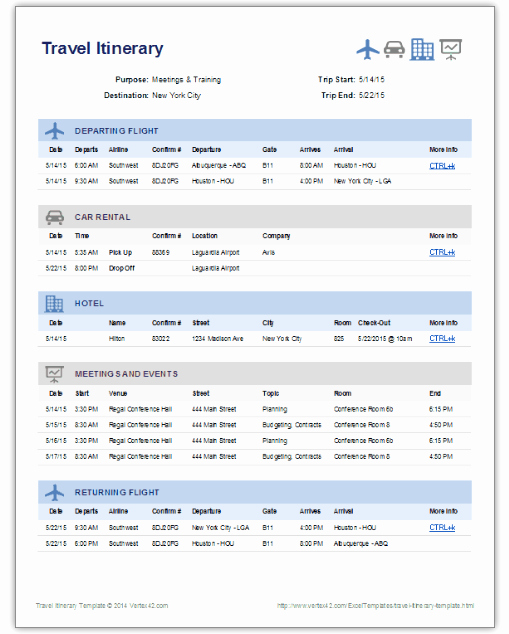 Business Travel Itinerary Template Awesome 15 Free Travel Itinerary Templates Vacation &amp; Trip