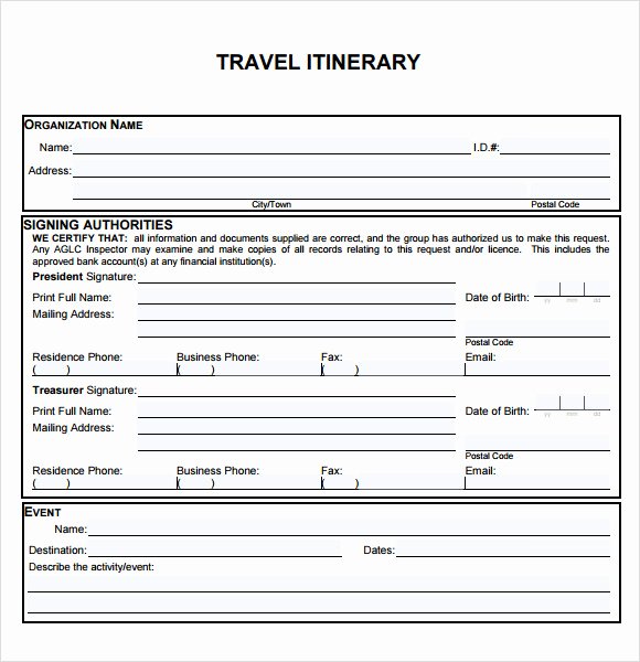 Business Travel Itinerary Template Lovely 6 Sample Travel Itinerary Templates to Download