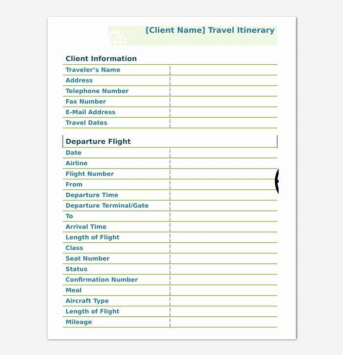 Business Travel Itinerary Template Unique Business Travel Itinerary Template 23 Word Excel &amp; Pdf
