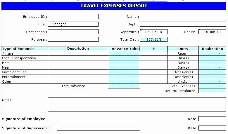 Business Trip Expenses Template Best Of Travel Expense Template Printable Expense Report Template