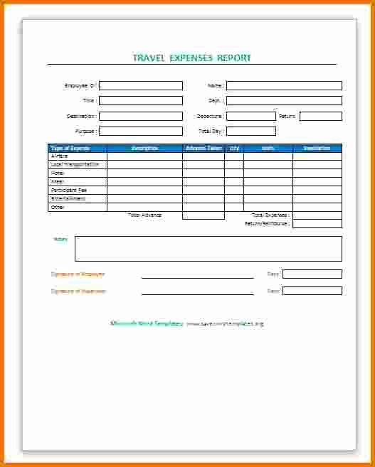 Business Trip Expenses Template Lovely Travel Expenses to Work