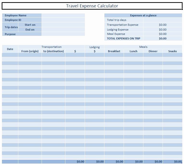 Business Trip Expenses Template Luxury Business Travel Expense Log