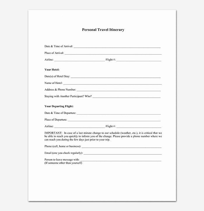 Business Trip Itinerary Template Awesome Business Travel Itinerary Template 23 Word Excel &amp; Pdf