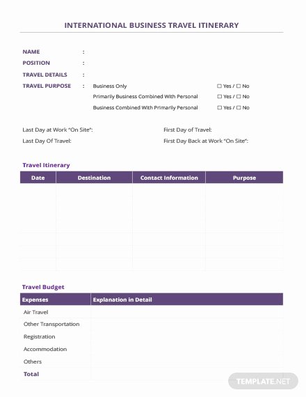 Business Trip Itinerary Template Unique Sample Itinerary Template Download 13 Itinerary In Word