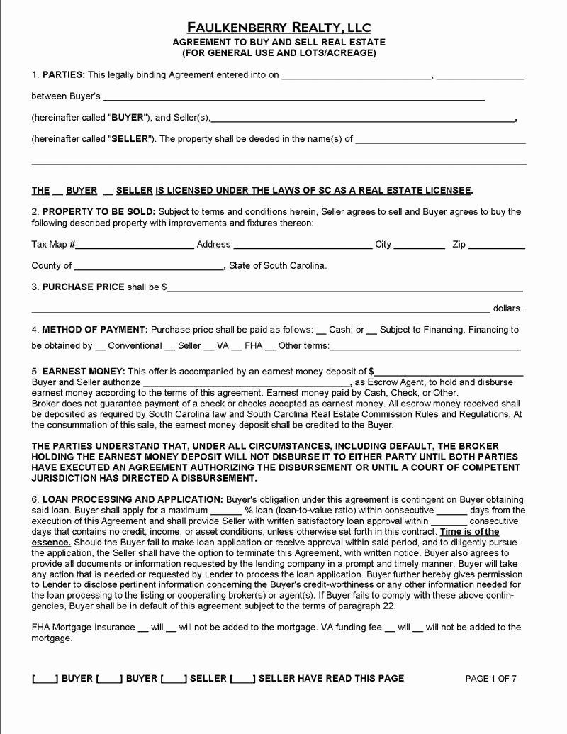 Buy Sell Agreement Llc Template Elegant Faulkenberry Realty Real Estate forms