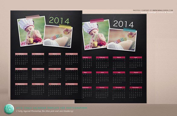 Calendar Template for Photoshop Lovely Shop Calendar Template