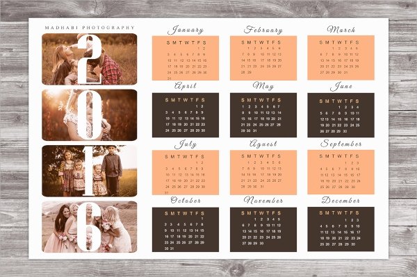 Calendar Template for Photoshop Luxury 15 Calendars