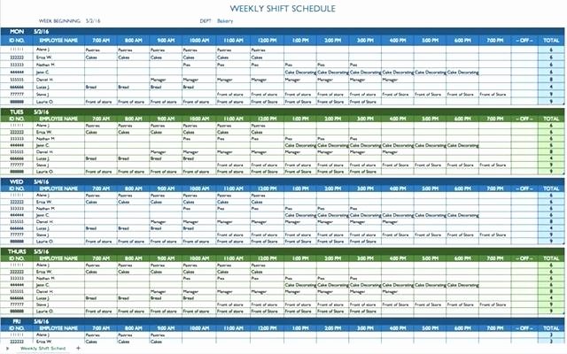 Call Center Schedule Template Excel