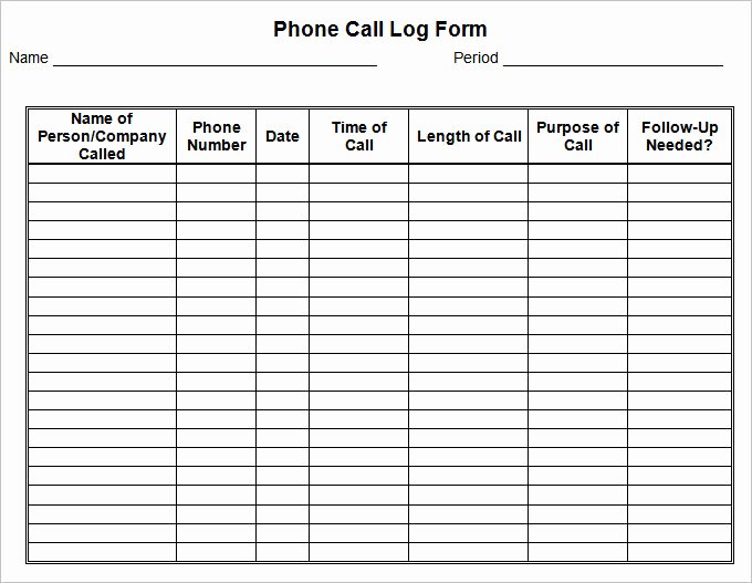 Call Log Template Excel Beautiful 15 Call Log Templates Doc Pdf Excel