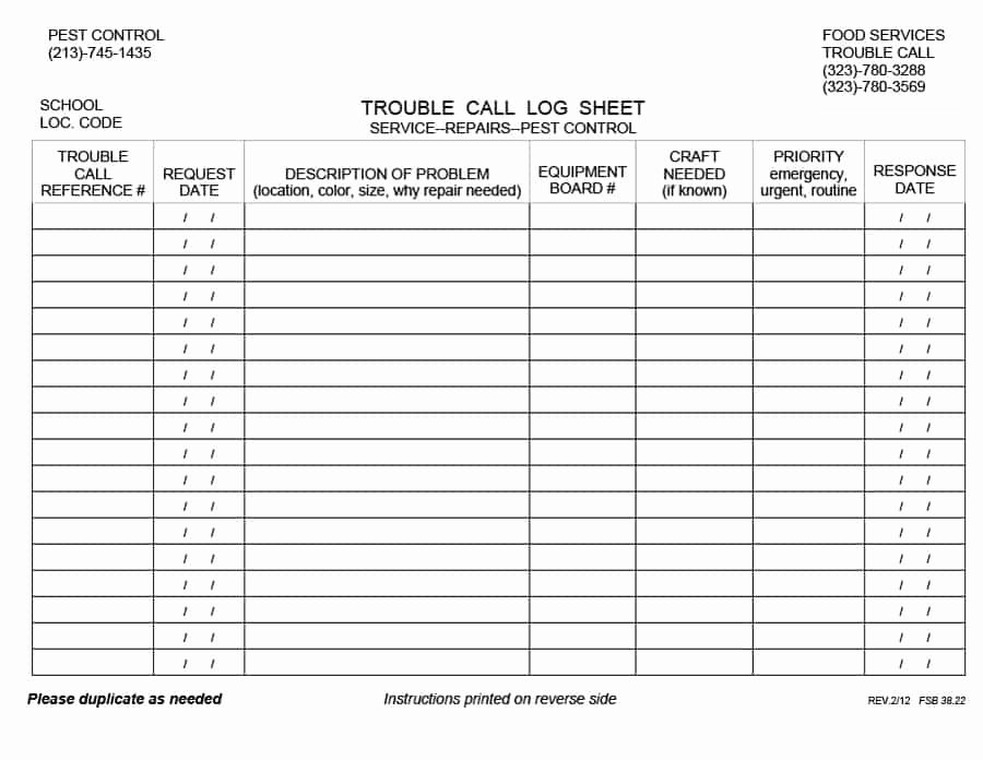 Call Log Template Excel Lovely 40 Printable Call Log Templates In Microsoft Word and Excel