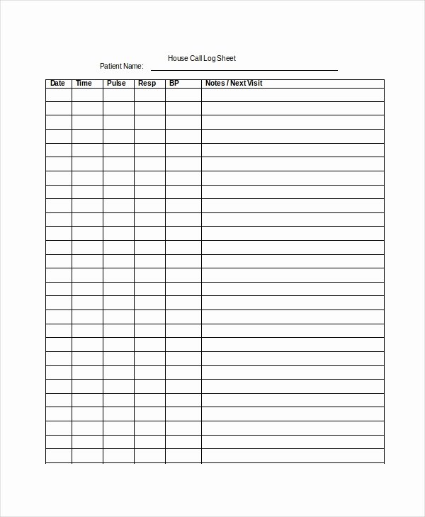 Call Log Template Excel Unique Call Log Sheet Template 11 Free Word Pdf Excel