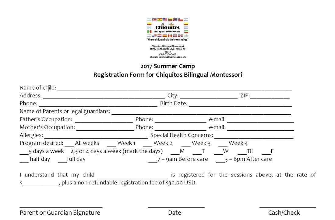 Camp Registration form Template Best Of Registration form Template Pdf Image Collections