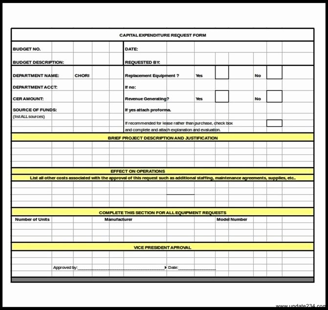Capital Expenditure Budget Template Excel Best Of Capital Expenditure Bud Request form Excel Template