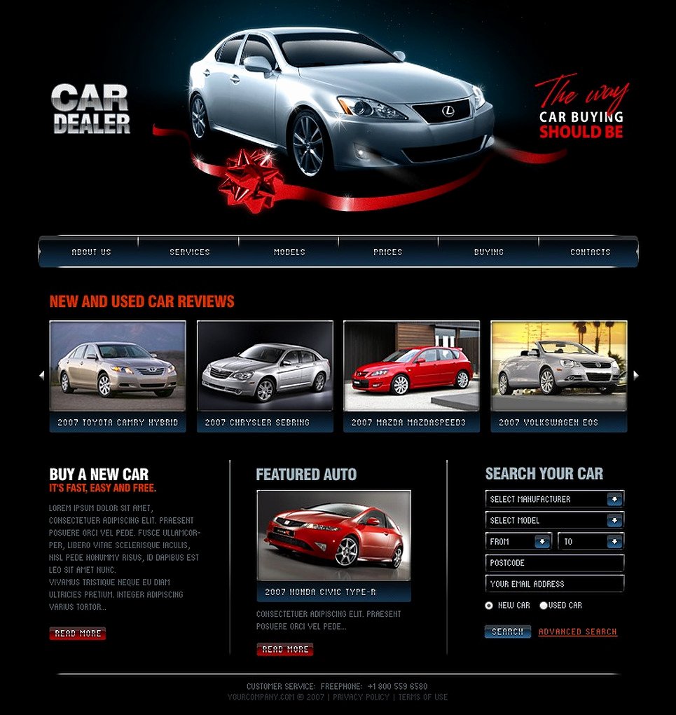 Car Dealer Website Template Free Unique Car Dealer Website Template