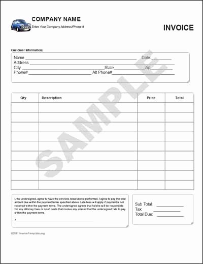 Car Sales Invoice Template Inspirational Sales Invoice Template for Florist
