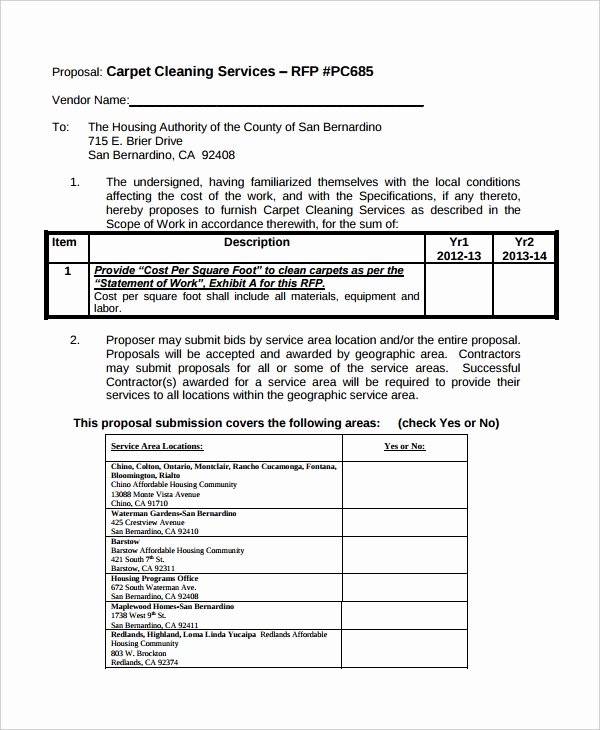 Carpet Cleaning Contract Template Elegant 14 Cleaning Proposal Templates Word Pdf