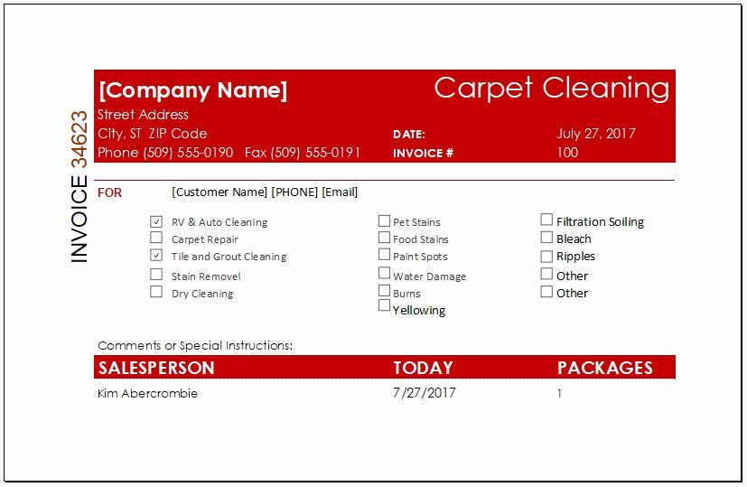 Carpet Cleaning Invoice Template Lovely Service Invoice with Deposit Deduction