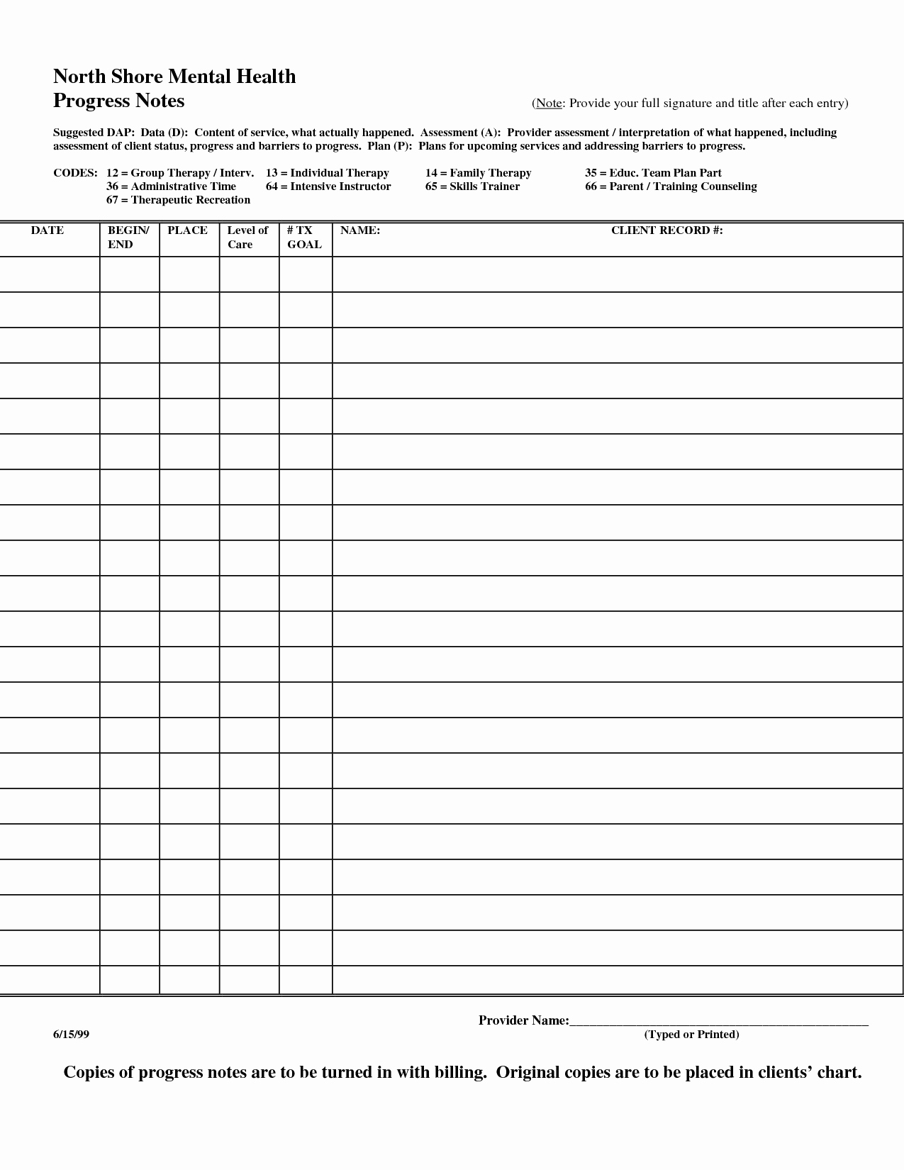 Case Note Template social Work New Progress Note Template