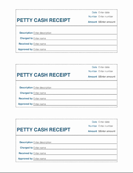 Cash Receipt Template Word Awesome Petty Cash Receipt 3 Per Page