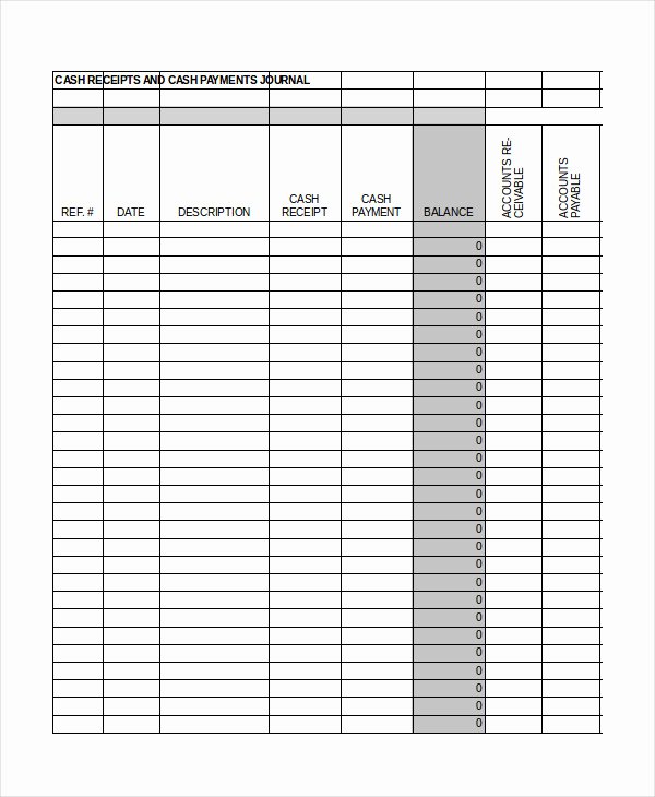 Cash Receipts Template Excel Fresh Journal Template 5 Free Excel Documents Download