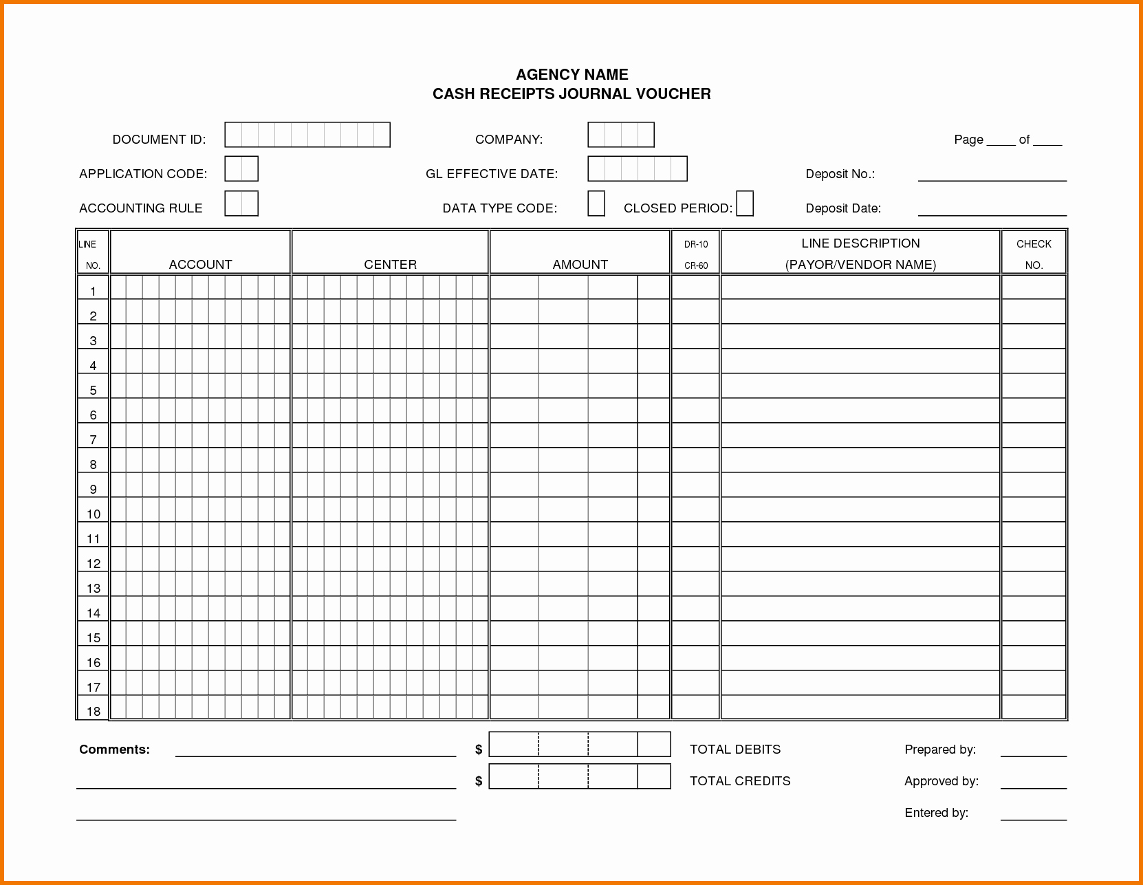 Cash Receipts Template Excel Unique Cash Receipt Journal Template